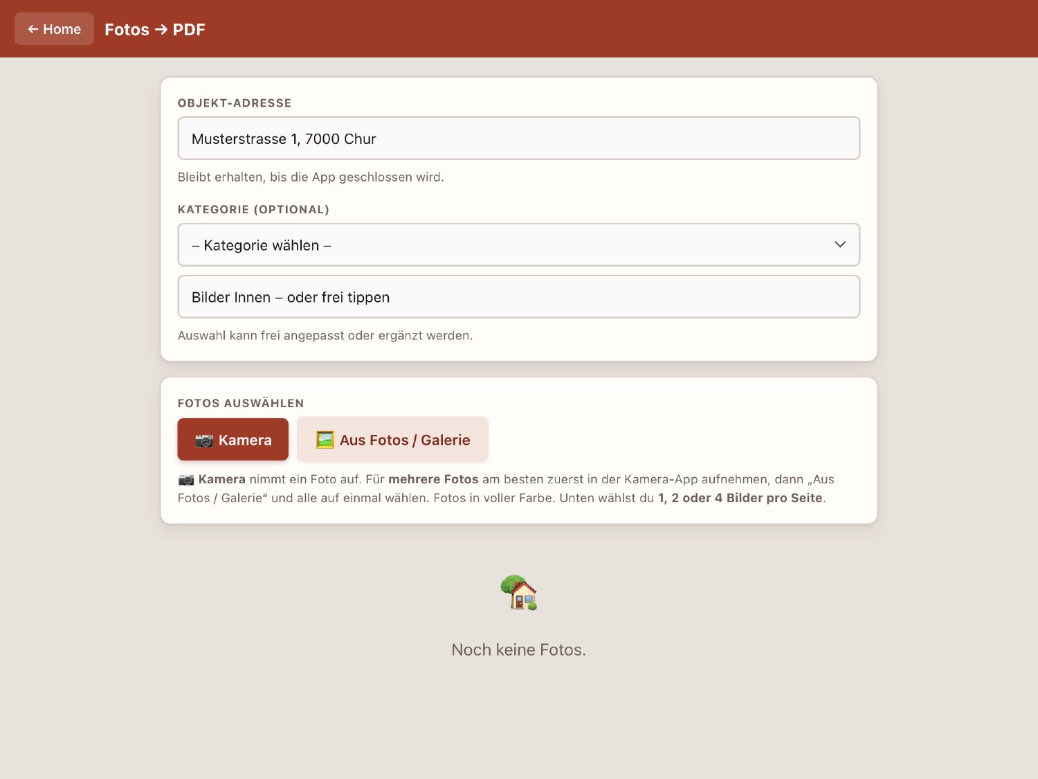 Fotos zu PDF auf dem Tablet in der Makler Toolbox